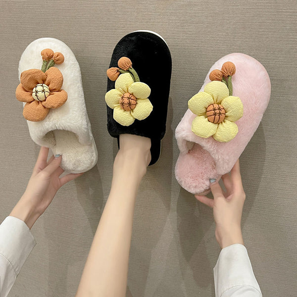 Flower Fluffy Slippers