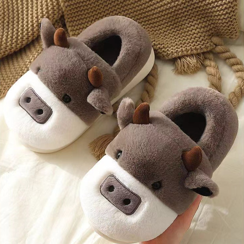 Cute cartoon cow slipper