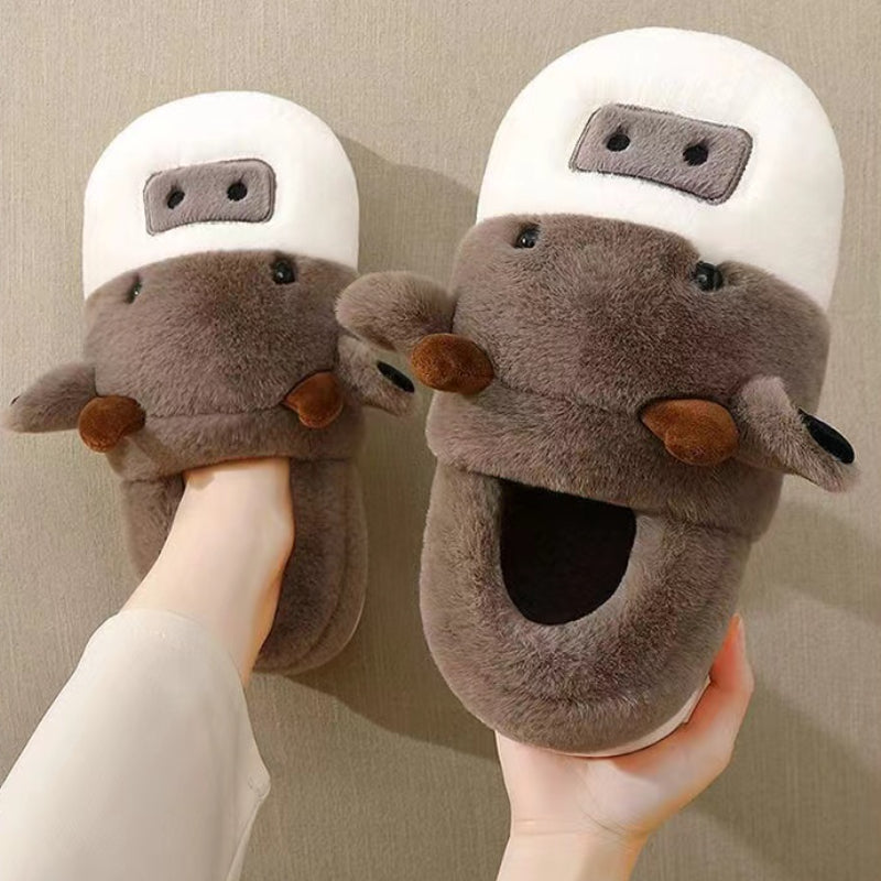 Cute cartoon cow slipper