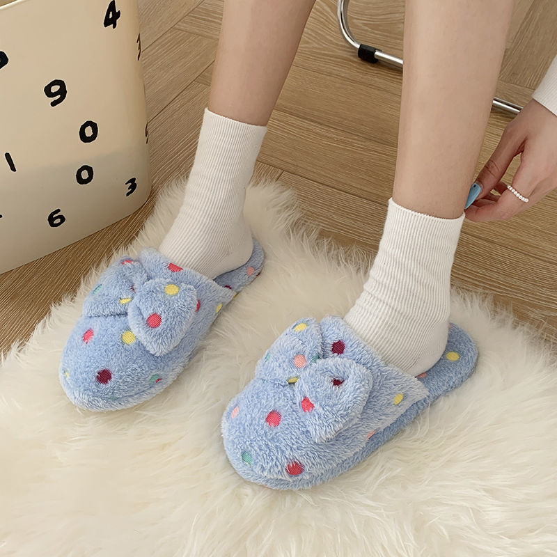 Bow Fluffy Slippers