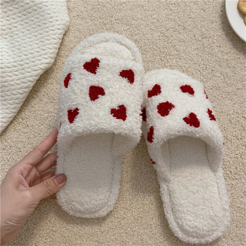 Heart Fluffy Slippers