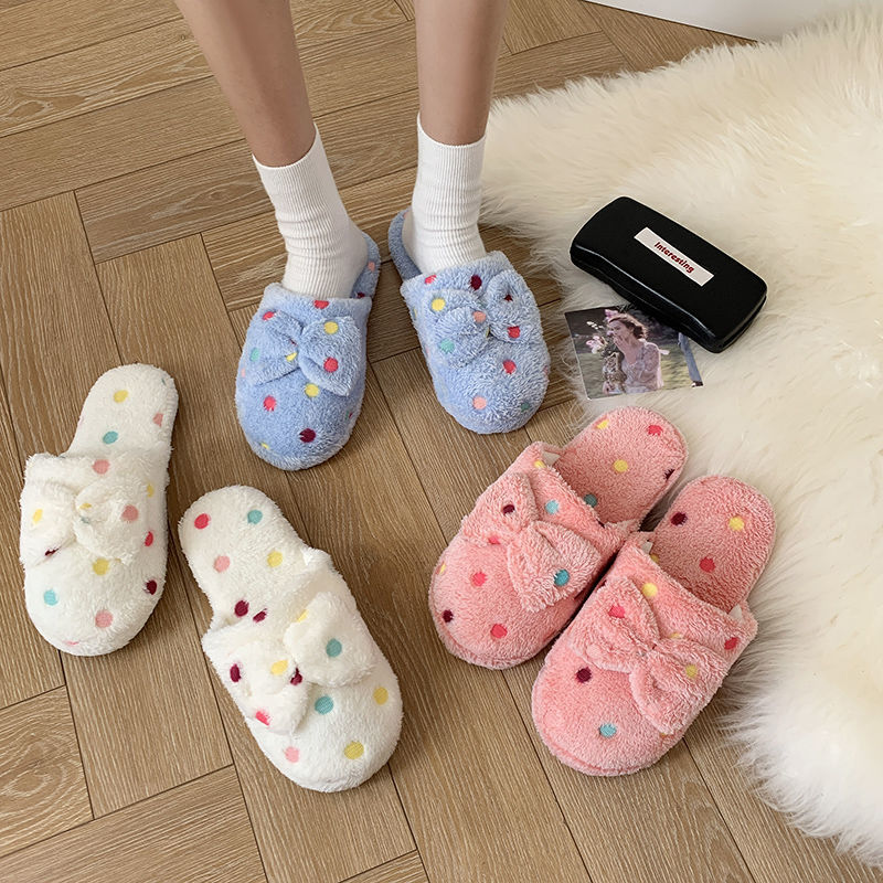 Bow Fluffy Slippers