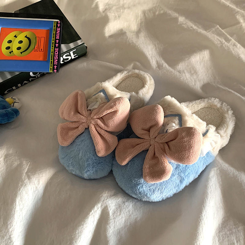 Bow Fluffy Slippers