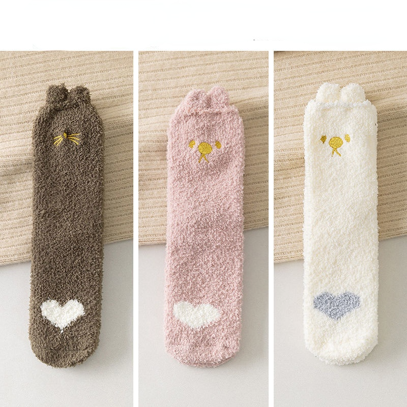 Fluffy Rabbit Socks, 3-Pair Pack