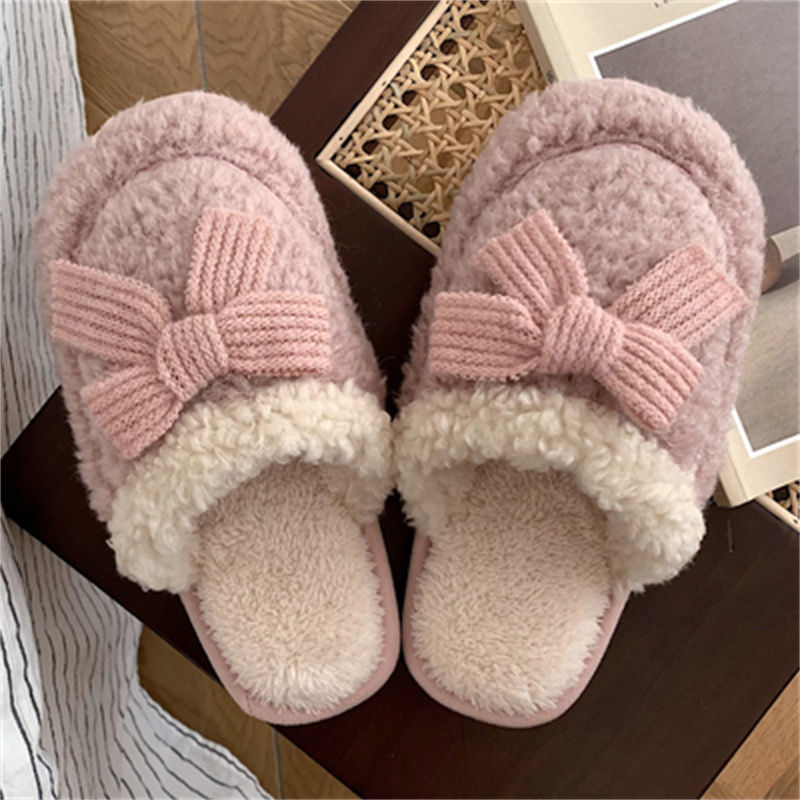 Bow Fluffy Slippers