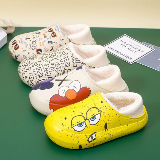 Cute animation cotton slippers