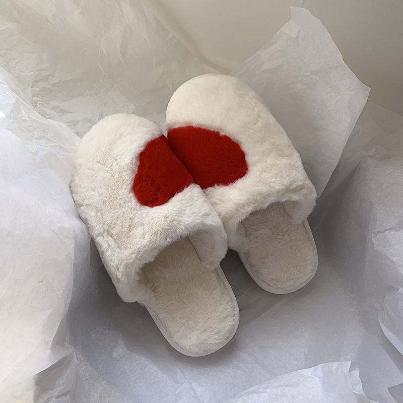 Heart Fluffy Slippers