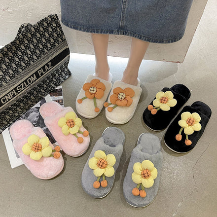 Flower Fluffy Slippers