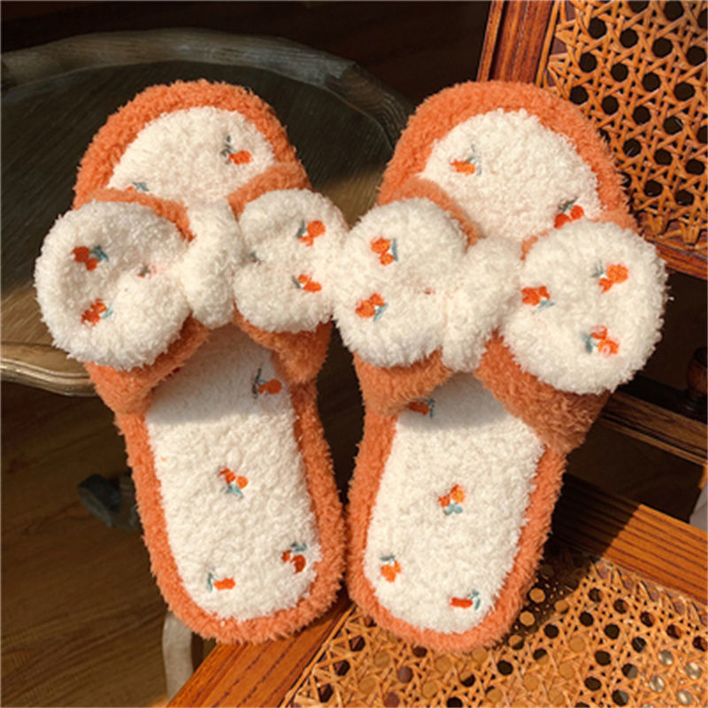 Bow Fluffy Slippers