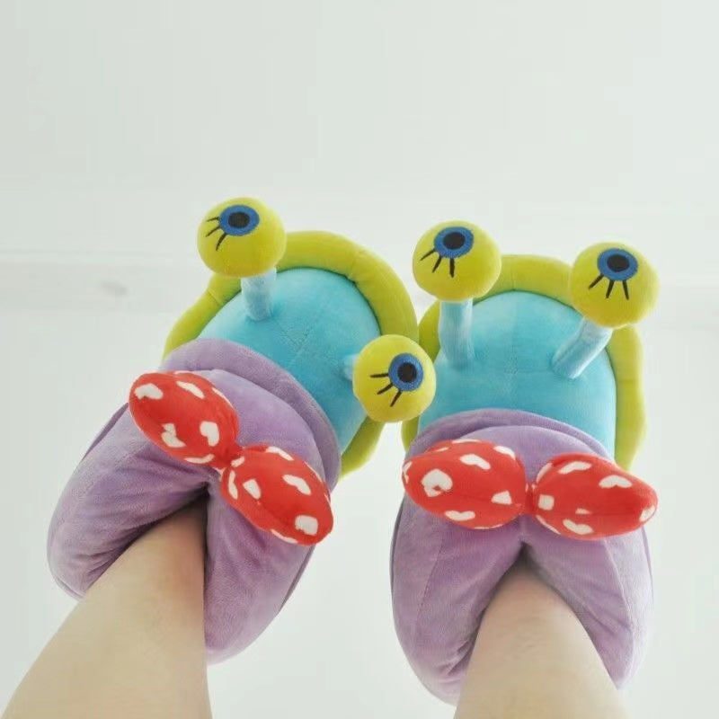 Cartoon snail slippers with bow