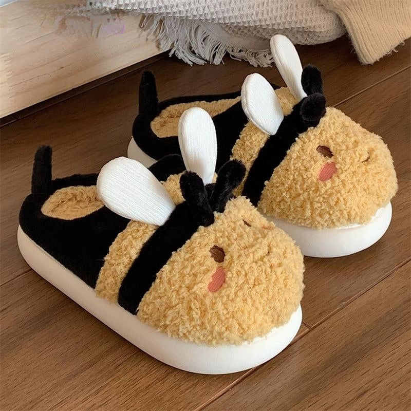 Cute Bee Fluffy Slippers