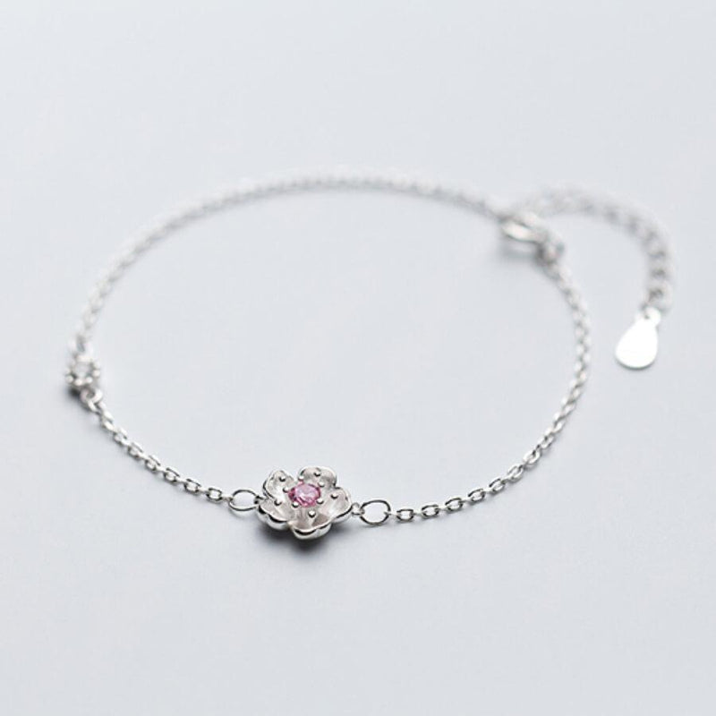 925 Sterling Silver Cherry Blossom Bracelet