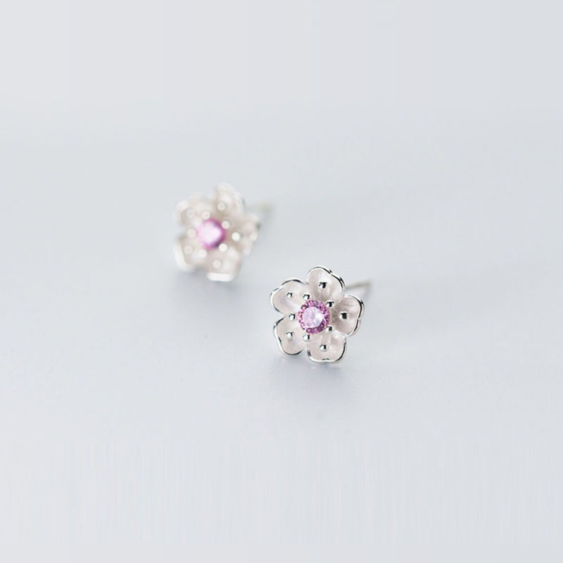 925 Sterling Silver Cherry Blossom Earrings