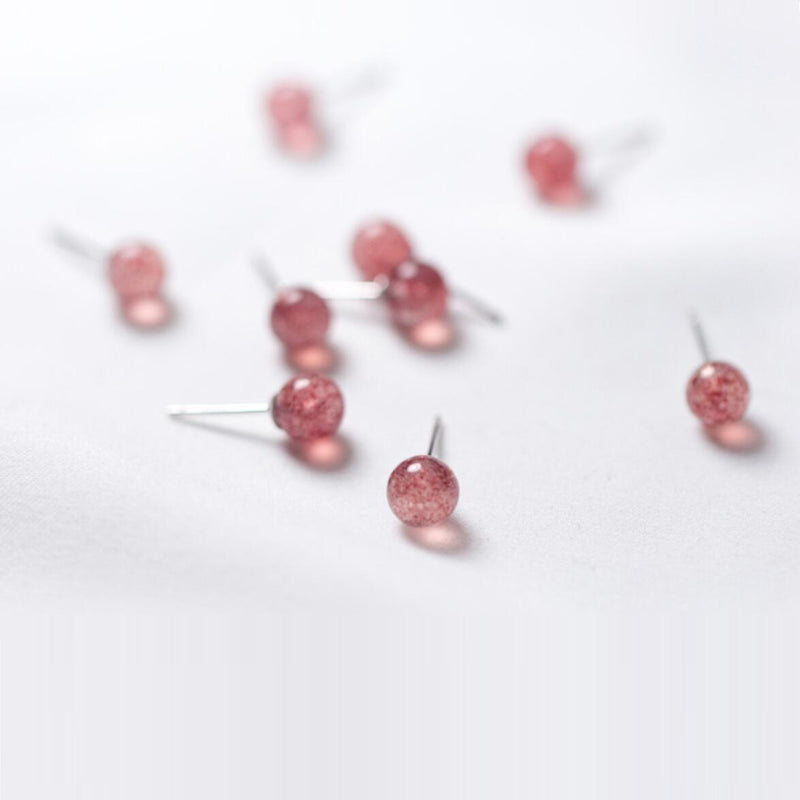 925 Silver Strawberry Quartz Earrings