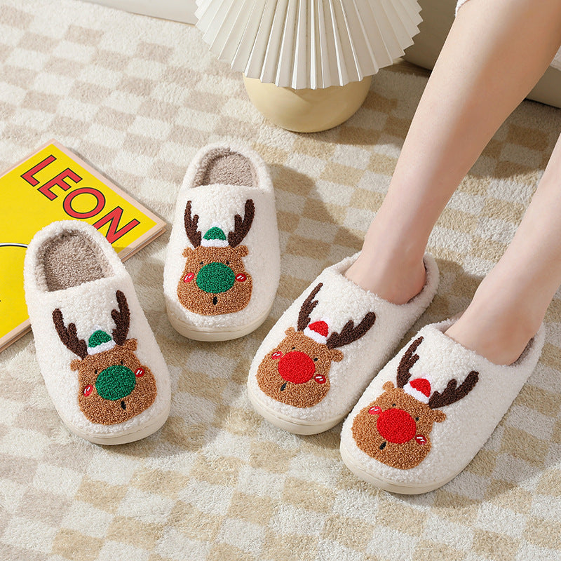 Christmas Deer Fluffy slippers