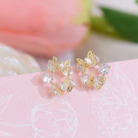 Zircon Butterfly Earrings