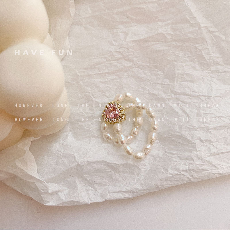 Pearl Heart Rings