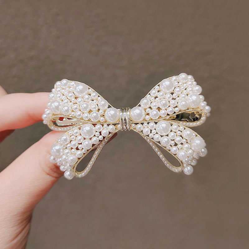 Pearl Bow Hair Clip