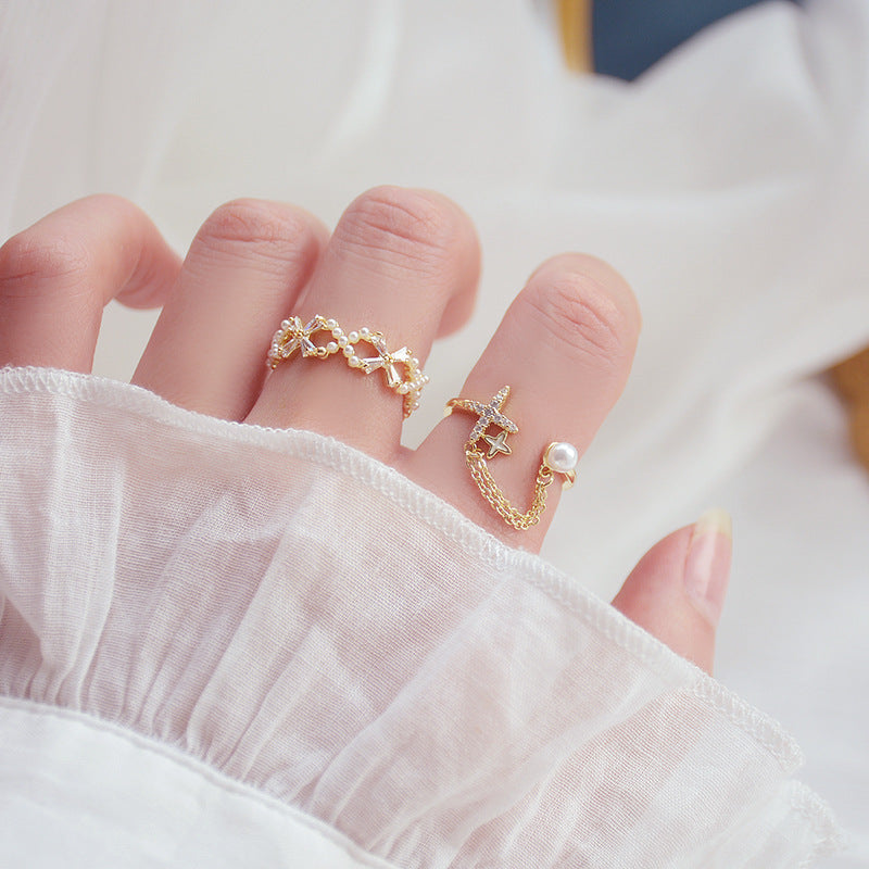 Zircon Pearl Rings