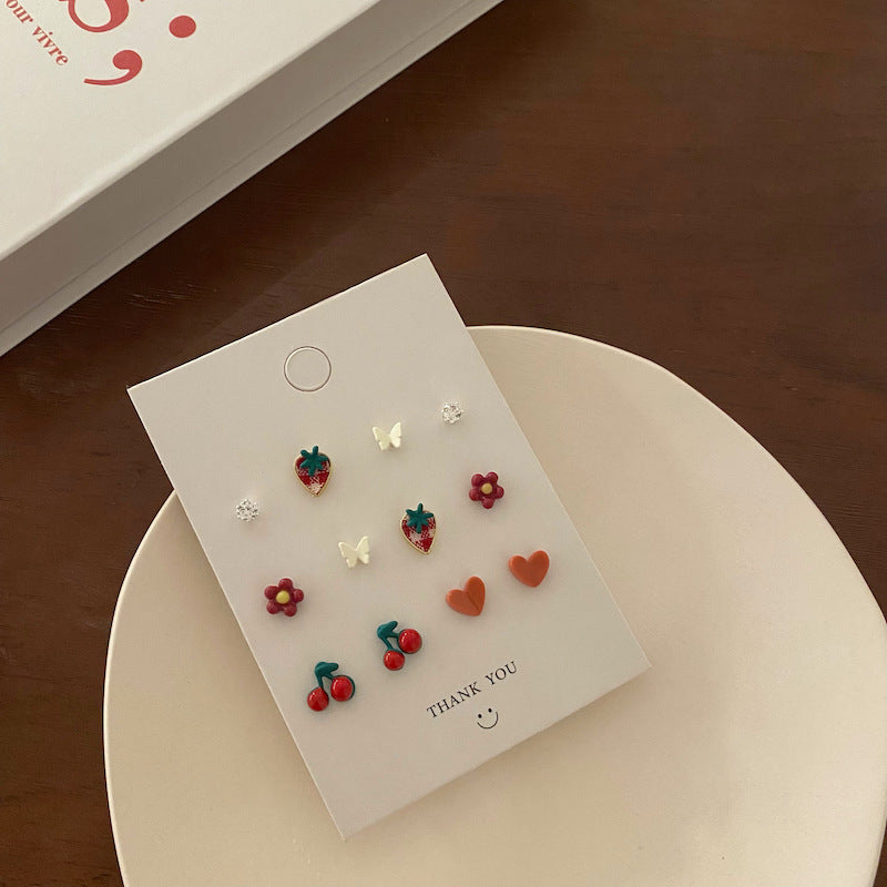 Heart Assorted Earrings, 6pcs