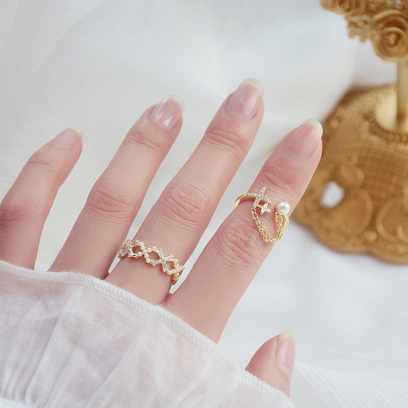 Zircon Pearl Rings