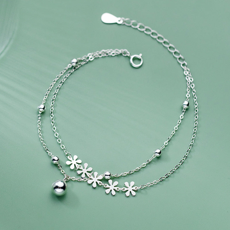 925 Sterling Silver Flower Bracelet