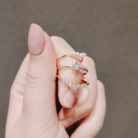 Zircon Rings, 3 pcs