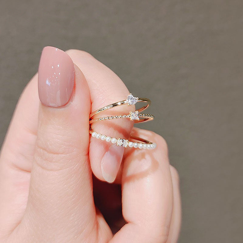 Zircon Rings, 3 pcs