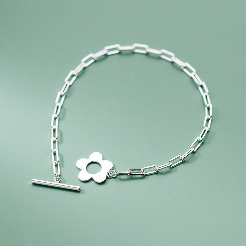 925 Sterling Silver Flower Bracelet