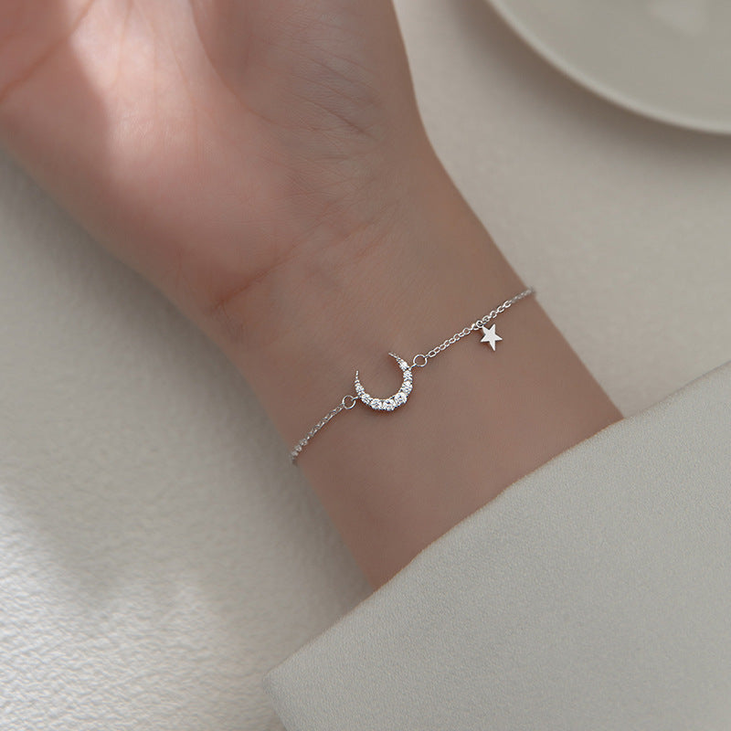 925 Sterling Silver Moon Bracelet