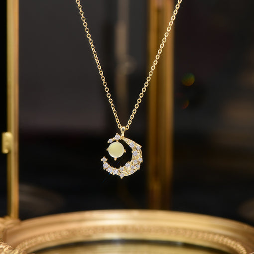 Zircon Moon Necklace