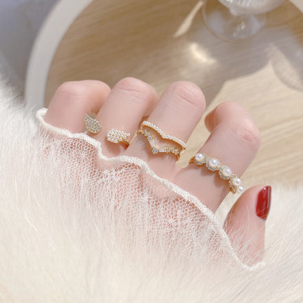 Faux Pearl Angel Rings