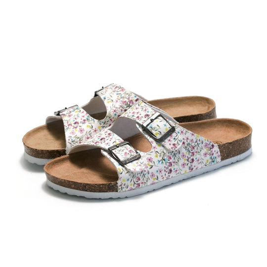 Floral Double-button Slippers