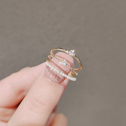 Zircon Rings, 3 pcs