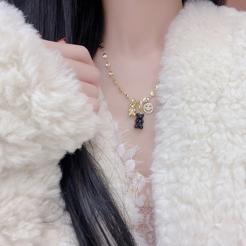 Zircon Bear Necklace