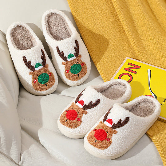 Christmas Deer Fluffy slippers