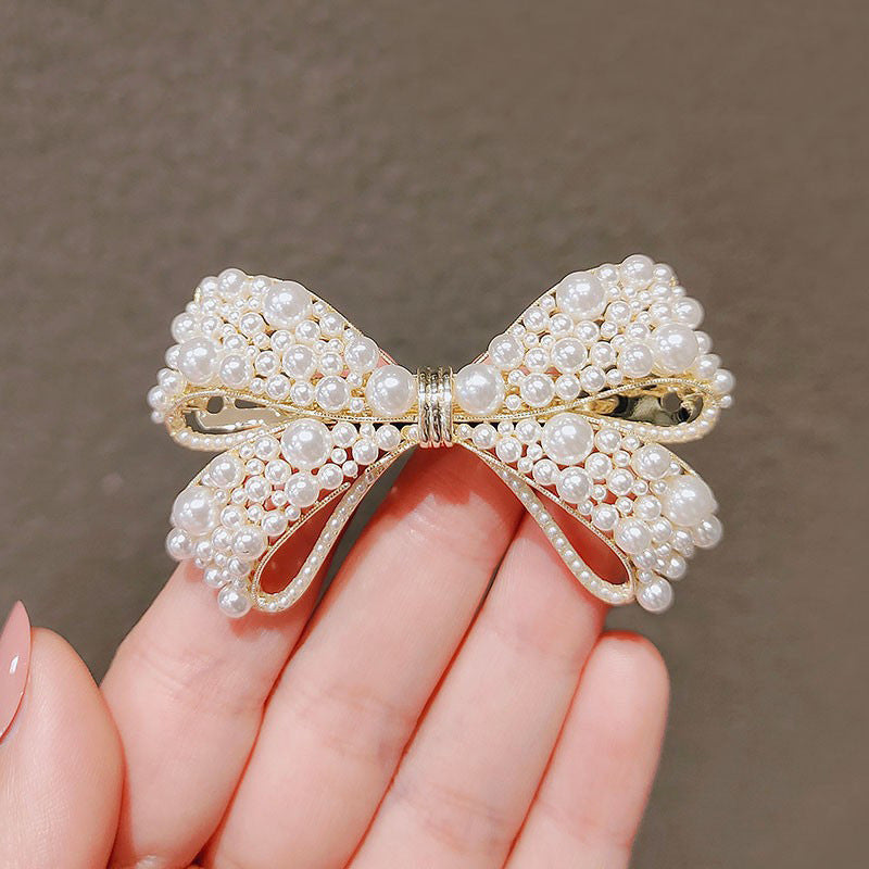 Pearl Bow Hair Clip