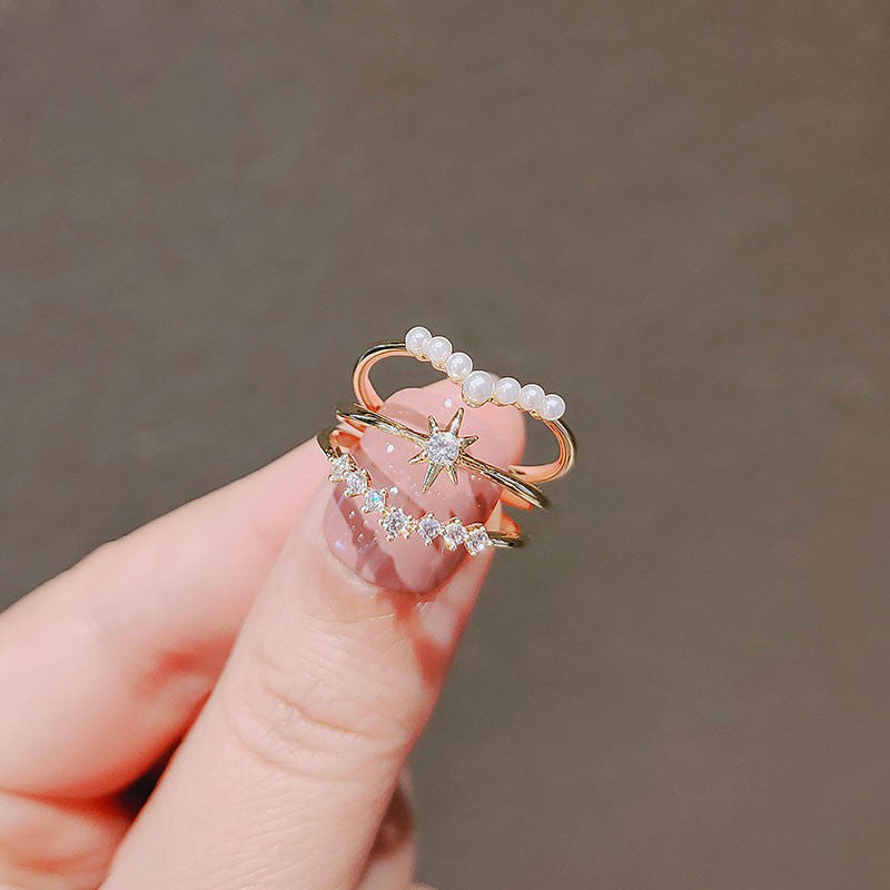 Zircon Rings, 3 pcs