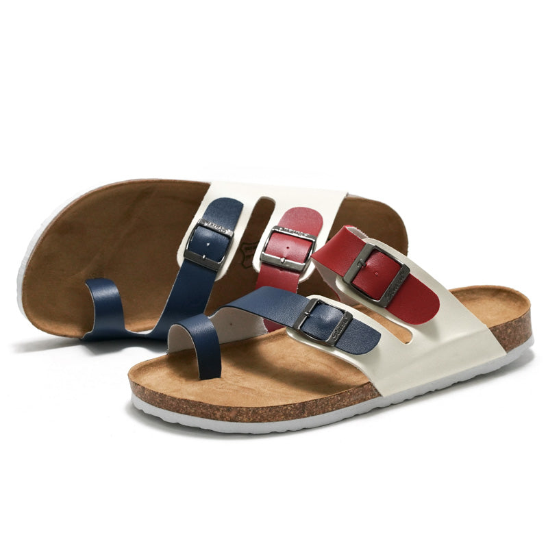 Double buckle flip-flops