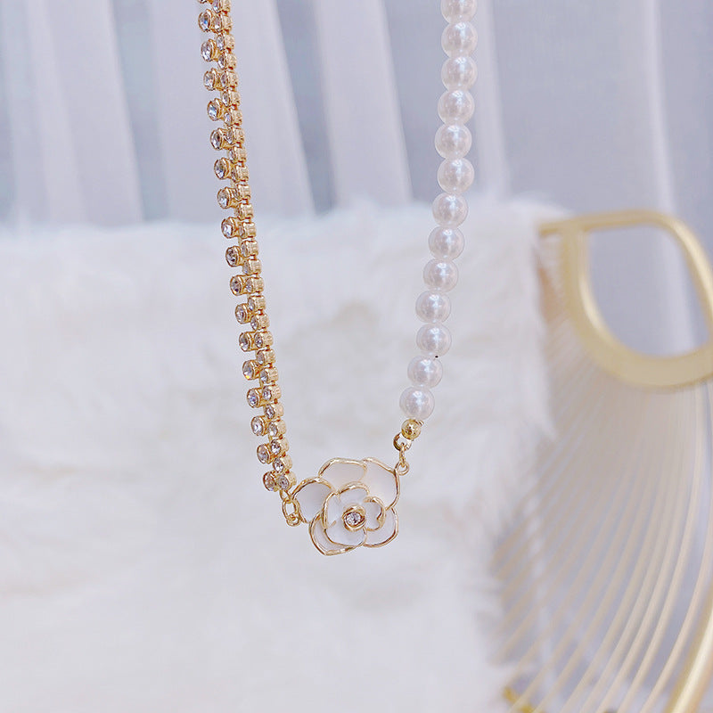 Pearl Camellia Necklace