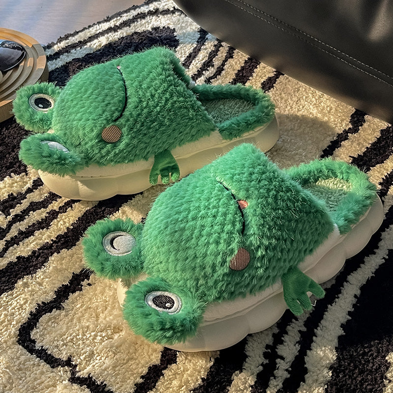 Frog Fluffy Slippers