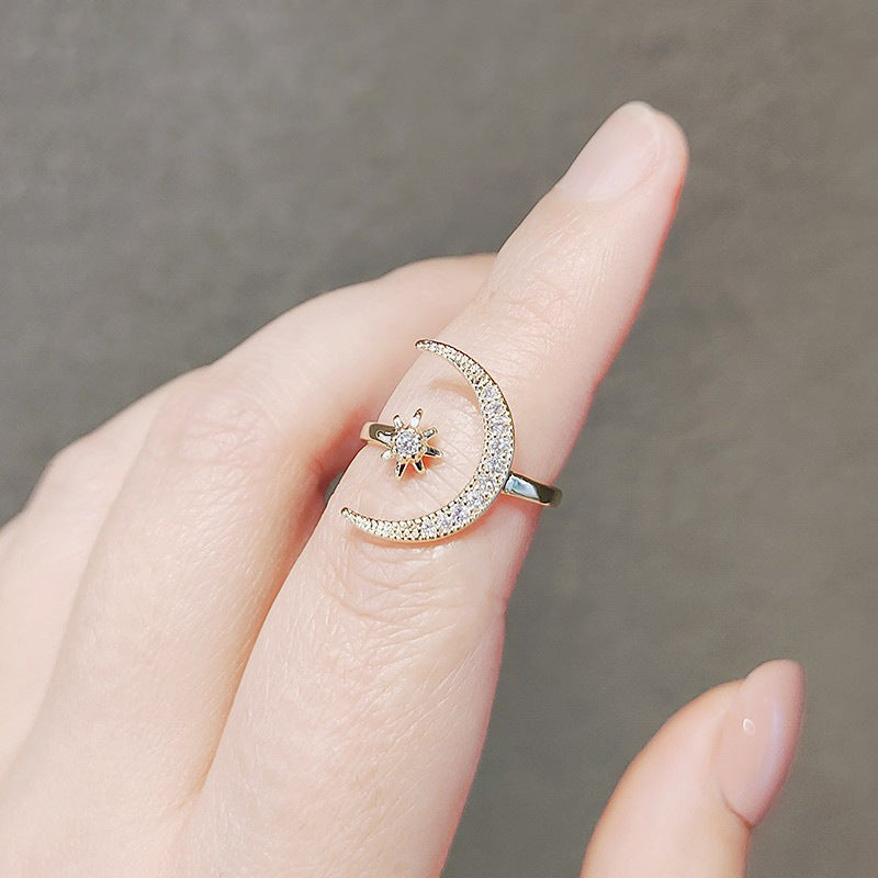 Zircon Moon Rings