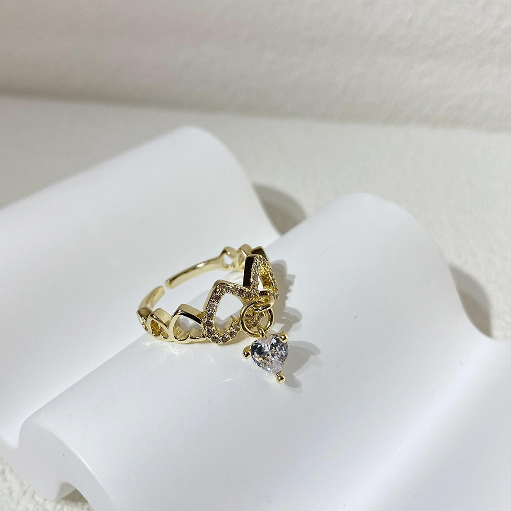 Zircon Heart Rings