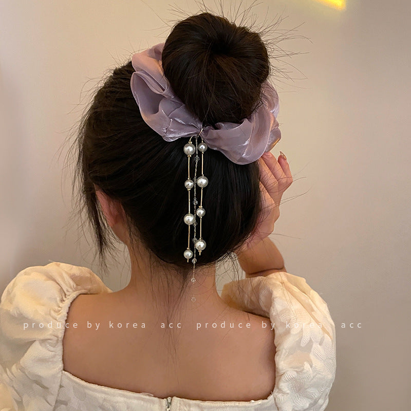 Faux Pearl Scrunchies, 1pcs