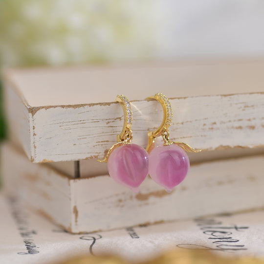 Zircon Peach Earrings