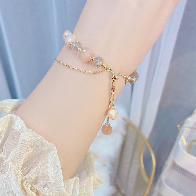 Natural Pearl  Moon Bracelet