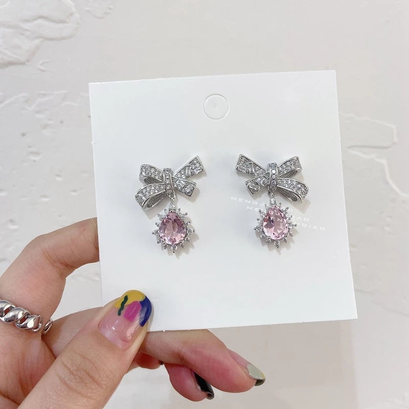 Zircon Bow Earrings