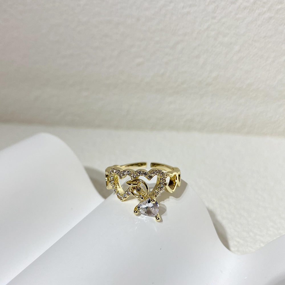 Zircon Heart Rings