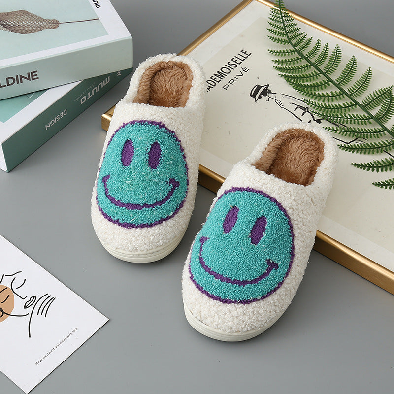 Cute smiley cotton slippers