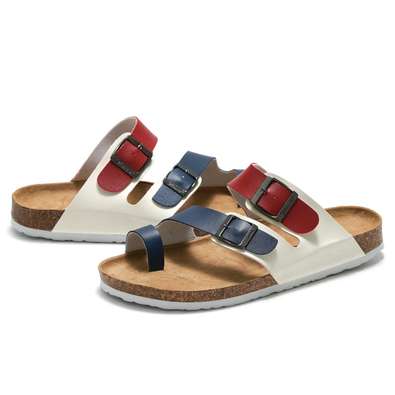 Double buckle flip-flops